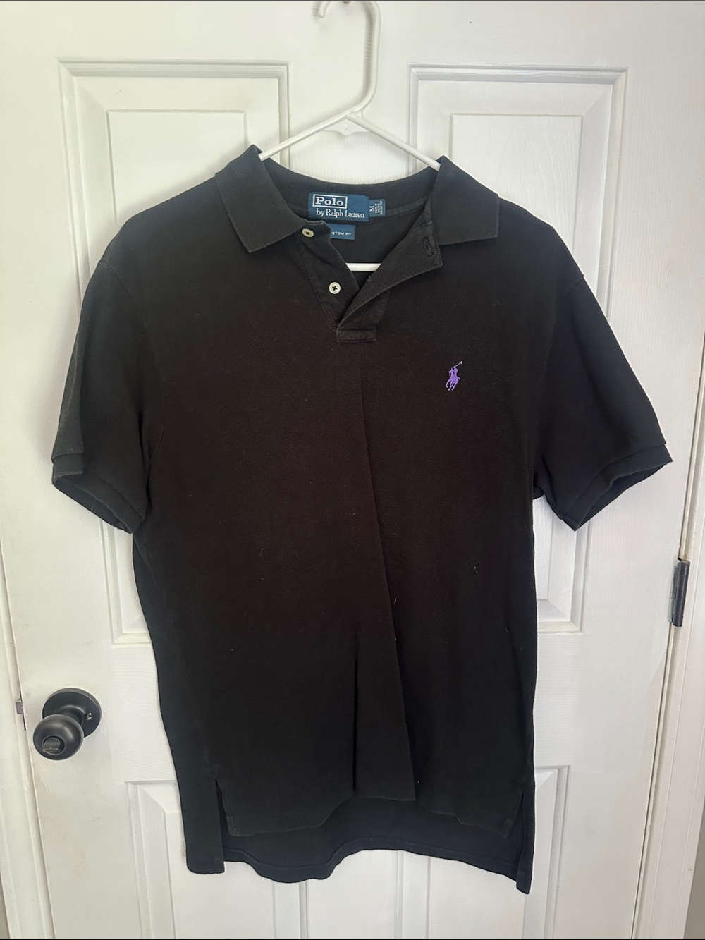 Ralph Lauren Men’s Black Polo with Purple Pony